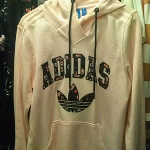 Adidas light baby pink hoodie